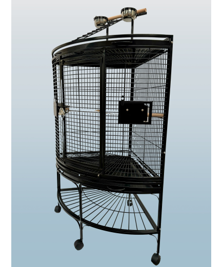 Parrot-Supplies Louisiana Corner Parrot Cage With Play Top Black